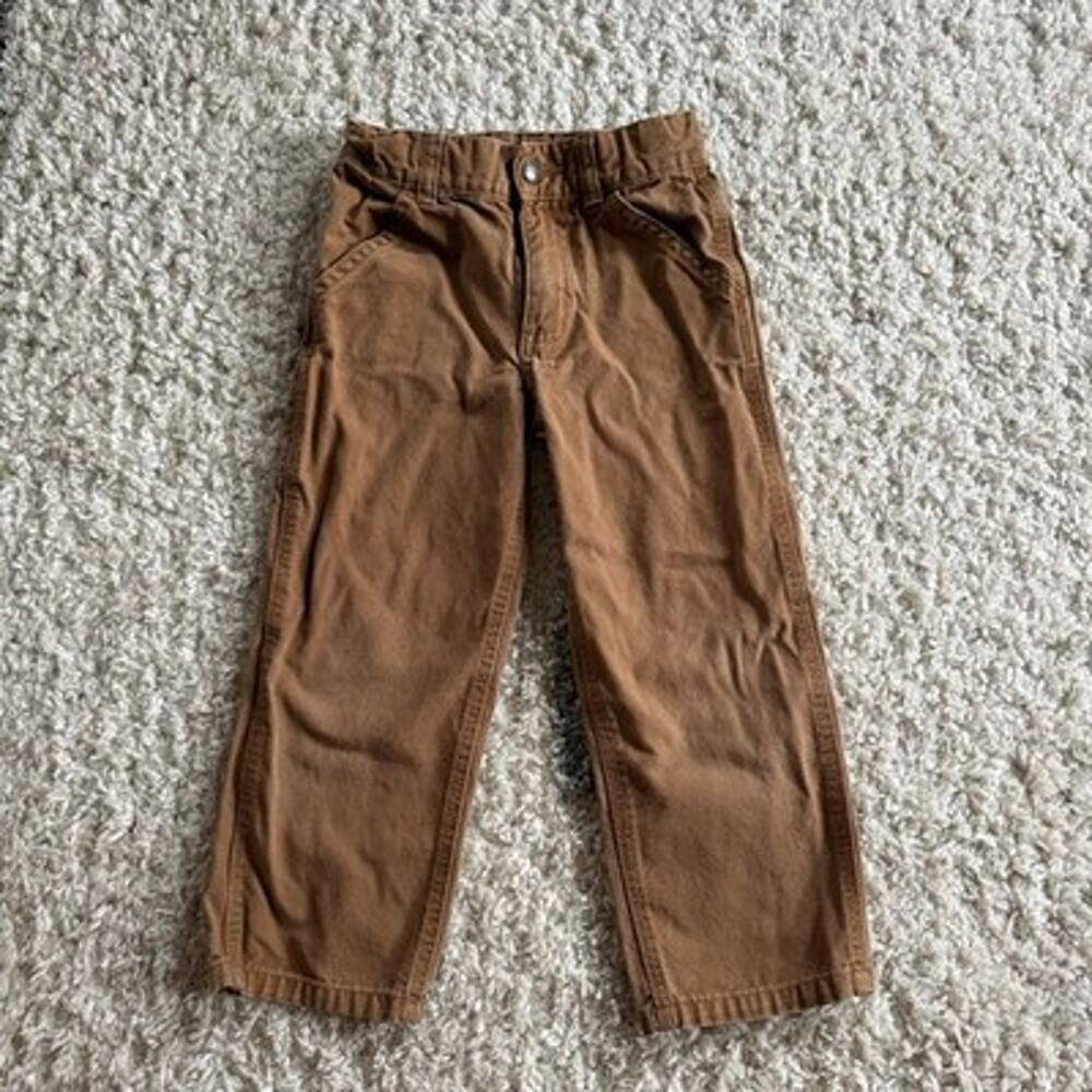 Carhartt Kids Boys Size 4T Regular Brown Carpenter Utility Canvas Pants